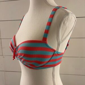 Prima Donna Pink and Blue Striped Bikini Swim Top